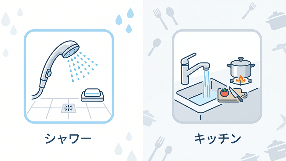節水の仕組み化を取り入れた水回りのイメージ