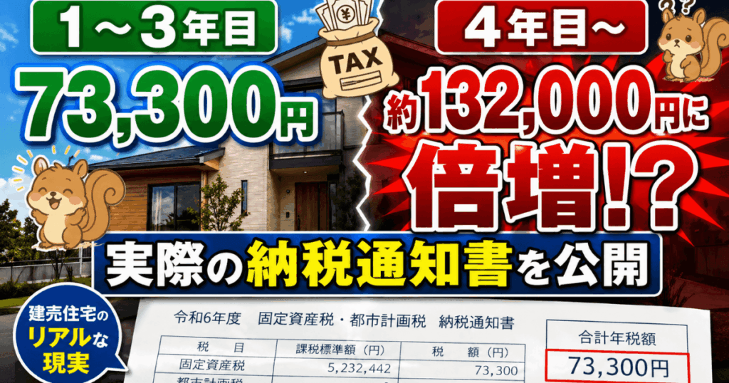 建売の固定資産税はいくら？7万円から13万円に倍増するリアルな推移