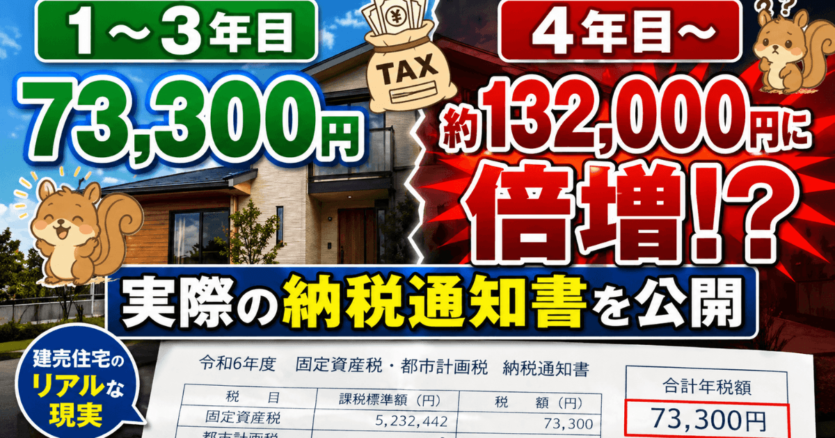 建売の固定資産税はいくら？7万円から13万円に倍増するリアルな推移